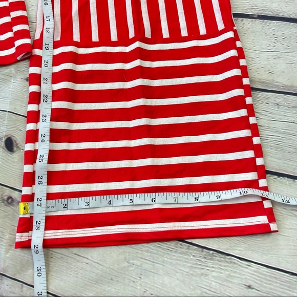 Zara palazzo trouser Red and white striped wide leg pants with elastic waist S - Picture 13 of 13